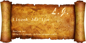 Liszek Júlia névjegykártya