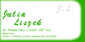 julia liszek business card